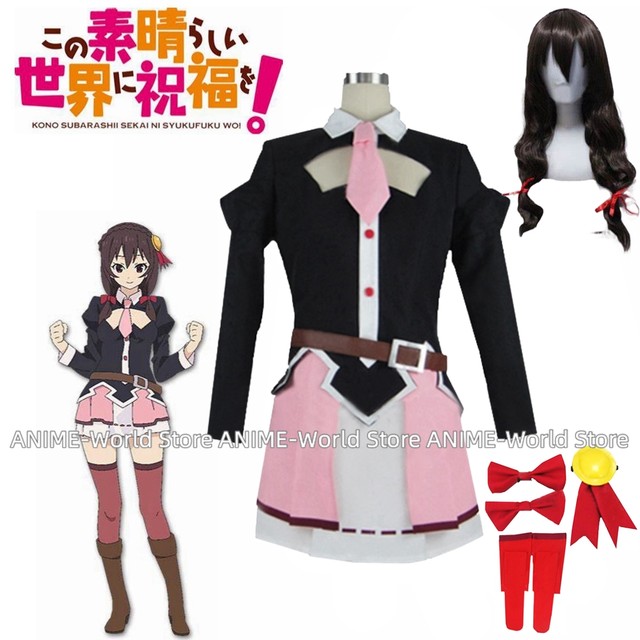 Konosuba Anime Kono Subarashii Sekai ni Shukufuku Wo, Yunyun novo-Traje  Cosplay Conjunto Completo, Peruca - AliExpress